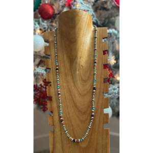 Collar de Perlas Graduadas de Estilo Navajo, Hecho a Mano con Plata de Ley y Piedras - Product Image 1