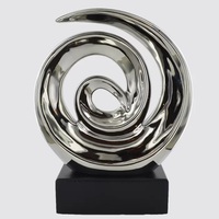 Sculpture décorative moderne de luxe en aluminium finition or pour la maison et le bureau, accessoires de bureau