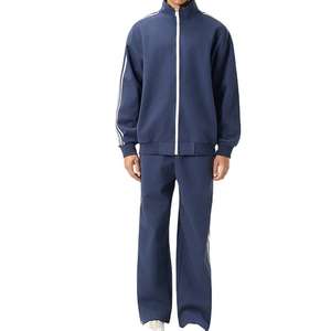 Conjunto Deportivo Vintage para Hombre Otoño Invierno, Dobladillo Dividido, Lavado Ácido, Sudadera con Logotipo Personalizado, Cintura Elástica, Cortavientos y Transpirable - Product Image 3