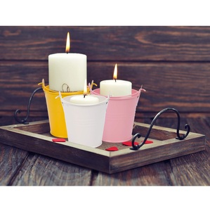 Cubo de cubo de Metal colorido, jardineras de flores con asas para el hogar, sala de estar, jardín, jardineras multiusos decorativas - Product Image 6