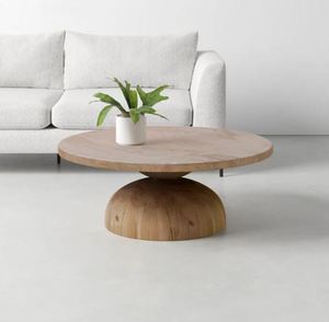 Rounded Coffee Table Made of <b>Solid</b> Teak <b>Wood</b> and High Quality Material with natural color for Indoor and Outdoor Use. - Product Image 4