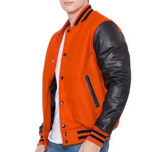 Blouson universitaire en cuir personnalisable pour homme, qualité supérieure, manches style Letterman, design bomber de baseball vierge, vente en gros - Product Image 1
