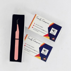 Pince à épiler professionnelle Somofy Enterprises de haute qualité, en acier inoxydable, à pointe en fibre à 45 degrés, 10 mm, antistatique, fine et durable, pour cils - Product Image 3