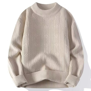 Pull en maille d'hiver pour homme de haute qualité, respirant, en coton, avec logo sur le devant, pour temps froid - Product Image 2