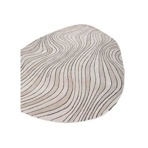 Tapis artisanal en laine et viscose, motif abstrait rayé rectangulaire, pour salon ou couloir, modèle Tra-1212 - Product Image 2