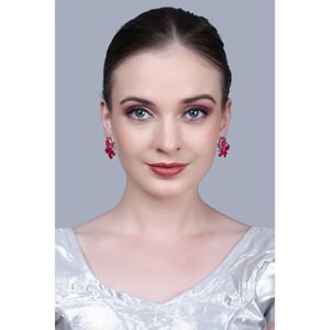 Design 311 Red Drop <b>Earrings</b> Fashionable Statement Accessory - Product Image 3