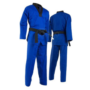Ropa de entrenamiento de artes marciales de alta calidad OEM al por mayor, uniformes de Taekwondo de algodón, manga larga, logotipo personalizado en colores para hombres - Product Image 1