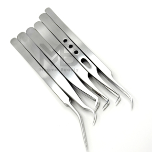 Pince à épiler extension de cils en acier inoxydable japonais enduit de couleur bleue avec pointe pointue logo personnalisé - Product Image 6