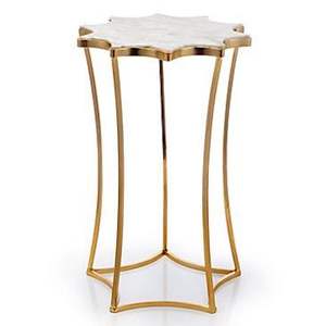 Mesa de centro superior de mármol con acabado chapado en oro, decoración de comedor, uso de diseño hecho a mano - Product Image 2