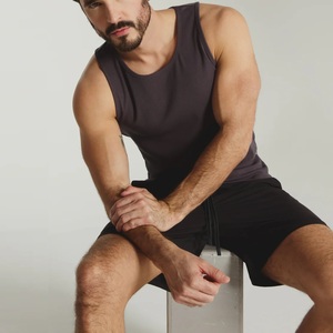 Wholesale Custom White Seamless Fitness Tank <b>Tops</b> Men's Cotton Gym Vest Breathable Cotton Undershirt <b>String</b> Casual Knitted - Product Image 5
