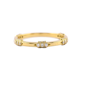 Dernière qualité de bijoux en or pur faits à la main, bague d'éternité en diamant pavé naturel pour femmes - Product Image 1
