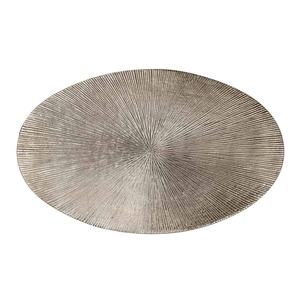 Ensemble de table d'appoint en aluminium et fer faits à la main de 2 pièces à texture ovale Sunray pour meubles de salon et de chambre à coucher - Product Image 2