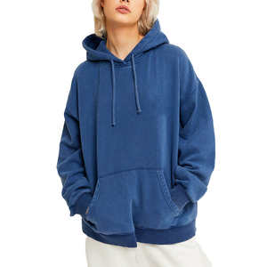 Ligero mejor venta en línea mujeres ácido lavado sudaderas Streetwear logotipo personalizado manga larga Sudadera con capucha para las mujeres - Product Image 2