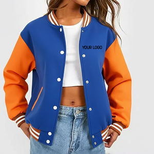 Chaqueta Varsity de Bloques de Color, Estilo Holgado, Hombros Caídos, Personalizada, de Alta Calidad, Transpirable, para Invierno, Chaqueta de Béisbol - Product Image 1