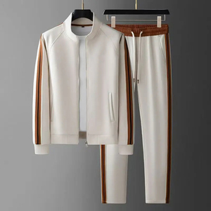Wholesale <b>Men</b> Contrast Tracksuit Zipper <b>Jacket</b> For <b>Men</b> Spandex Polyester Stand Collar Drawstring Closure Type Tracksuit For <b>Men</b> - Product Image 6