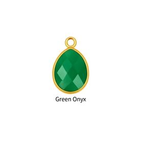 Green Onyx Oval <b>Pendant</b>, Faceted Handmade Charm in <b>Rose</b> <b>Gold</b> Plated Brass, Birthstone Jewelry Gift for Women - Product Image 1