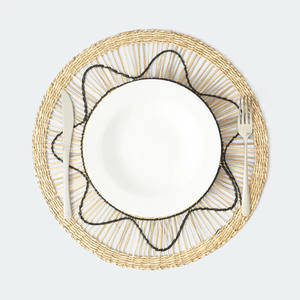 Assiette de charge ronde napperons en jonc de mer ensemble de napperons en gros tapis de table uniques décoration de cuisine et de table - Product Image 2