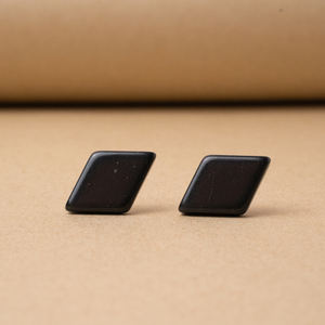 Boucles d'oreilles en shungite plat losange poli 0.39 po (10mm) - Product Image 4