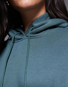 Confortable 100% coton femmes sweats à capuche 500GSM personnalisé imprimé avant Logo surdimensionné goutte épaule hiver - Product Image 4