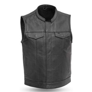 Chaleco de Cuero de Primera Calidad para Hombre, Cuello en V, Impermeable, Tallas Grandes, Decoración con Botones Estilo Western, Transpirable y Resistente al Viento, Venta al Por Mayor - Product Image 2