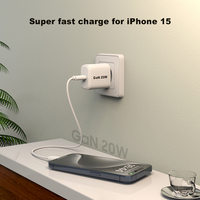 Cargador Rápido de 20W Directo de Fábrica, Adaptador Portátil USB C para Teléfono Móvil, Cargador de Pared PD para iPhone y Samsung, Cargador PPS Gan