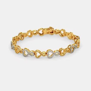 Bracelet et bracelet en moissanite élégant en or jaune 18 carats 14 grammes avec diamants 0.9240 ct pour femme - Product Image 1