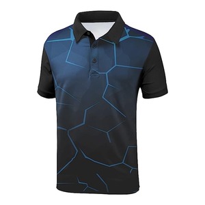 100% Polos à manches courtes en polyester Polo brodé avec impression par sublimation de logo personnalisé T-shirts polo en coton de coupe classique - Product Image 1