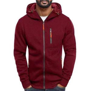 Automne hiver hommes 100% coton mince décontracté à manches longues veste chaude manteau confortable à capuche sweat à capuche fermeture éclair impression numérique - Product Image 2