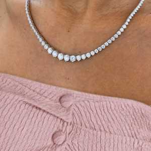 สร้อยคอเงินแท้ 925 คุณภาพสูง ประดับเพชรเลี้ยงในห้องปฏิบัติการ ดีไซน์ชุบทองอย่างประณีต ชุดเครื่องประดับสำหรับเพื่อนเจ้าสาว แบบยูนิเซ็กซ์ - Product Image 6