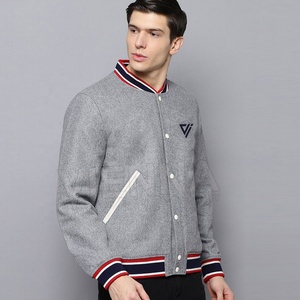 Chaqueta Varsity de Invierno para Hombre de Alta Calidad, Fabricada por OEM, con Cuello Alto, Exterior de Lana, Mezcla de Poliéster/Algodón, Resistente al Viento - Product Image 2
