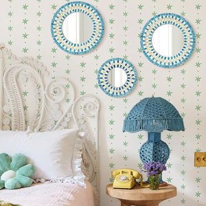 Vente en gros d'assiettes de décoration murale rondes en nacre modernes écologiques avec miroir mural Décoration intérieure faite à la main du Vietnam - Product Image 4