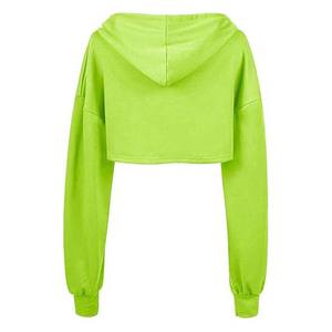 Hoodie court très demandé pour usage décontracté, tissu léger, toucher doux, fabrication en gros de hoodies courts pour femmes - Product Image 4