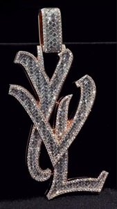 Pendentif Hip Hop en diamant en argent Sterling 925 Leb Grown Diamond Custom Fine Jewelry Pendentif Round Cut Lab Grown Diamond Pendant - Product Image 4