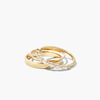 Anillo de media eternidad con diamantes baguette en oro amarillo, blanco o platino de 14k, chapado en rodio, con incrustaciones de piedras talladas. - Product Image 4