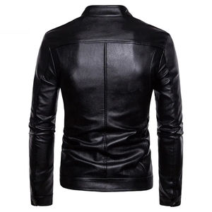 Veste de moto en cuir pour hommes, confortable et respirant, fabriquée en usine par un service OEM, en cuir véritable avec support en cuir synthétique - Product Image 3