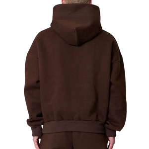 Sudadera con Capucha Personalizada con Logotipo, Gruesa, Extra Grande, 330 g/m², 100 % Algodón, Color Marrón, Sudadera Lisa con Cierre, Estilo Casual para Hombre, Corte Cuadrado, para Invierno - Product Image 2