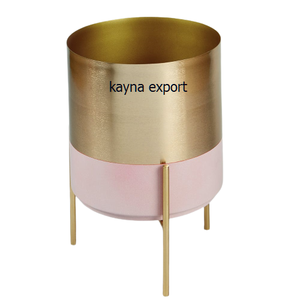 Jardinière décorative fantaisie deux tons en métal avec revêtement en poudre noire finition personnalisée jardinière décorative d'intérieur en métal fournisseur - Product Image 6