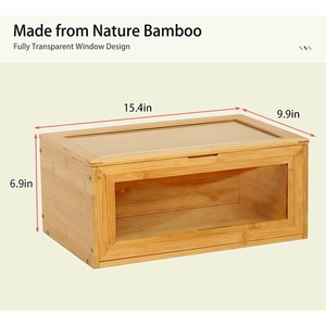 Caja de pan con ventana transparente Caja de pañuelos de bambú hecha a mano Decoración de mesa y hogar natural ecológica Venta al por mayor de Vietnam - Product Image 2