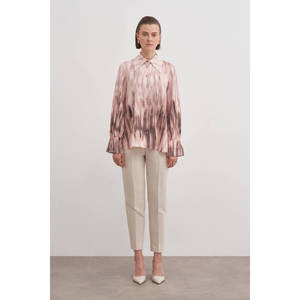 Blusa de Satén y Chifón para Mujer, Cuello Asimétrico, Primavera-Otoño, Oficina, Talla 4XL - Product Image 2