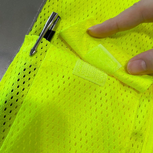 Chaleco de seguridad de construcción frontal con cremallera de alta visibilidad con bolsillos Ropa reflectante de alta visibilidad - Product Image 5