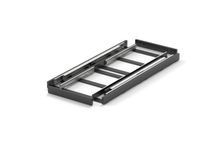 Mesa de comedor extensible RAM INDUSTRIE N55 con mecanismo y cajones, estilo moderno en color negro. - Product Image 4
