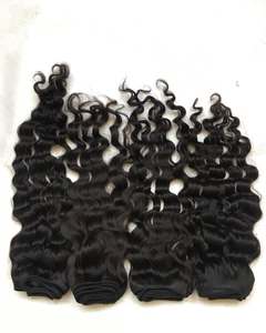 Venta al por mayor de extensiones de cabello Virgen de la India del sur de la máquina de trama de doble dibujado paquetes de cabello humano natural - Product Image 5