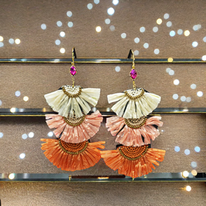 Trending Hot Sales Multi-Colour Shades Embroidery Design Earrings Fashionable Classic Style Unisex for Gifts and Parties - Product Image 2