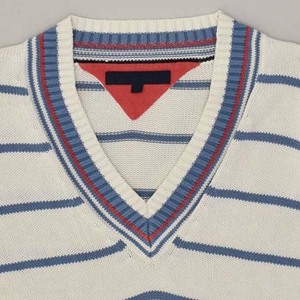 Suéter con cuello en V para hombre, suéter de lana de algodón a rayas blancas, ropa de invierno transpirable, cárdigan, ropa deportiva de gran tamaño para invierno, suéteres para hombre - Product Image 5