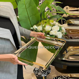 Meilleure vente en acier inoxydable métal écologique fait à la main plateau décoratif personnalisé fantaisie élégant et luxueux Design classique - Product Image 6