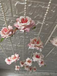 พวงมาลัยมุกดอกกุหลาบเทียมสำหรับงานแต่งงานอินเดีย nikah mandap & ของตกแต่งบ้านฉากหลังปาร์ตี้สีแบบกำหนดเองตกแต่งวัด - Product Image 6