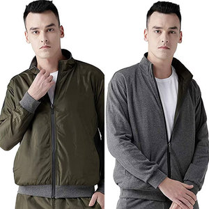 Ensemble veste et pantalon personnalisés oem avec fermeture éclair complète pour hommes, ensemble avec impression de logo, marque privée, fournisseur en usine de vêtements de sport et de gym - Product Image 3