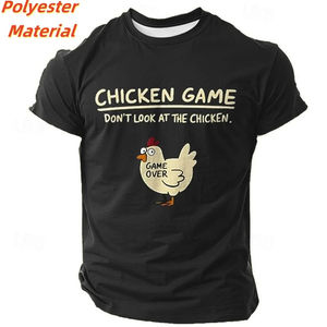 Camiseta con estampado 3D de pollo de videojuego para hombre, divertida camiseta con patrón colorido, camisetas de verano con cuello redondo para niños, camisetas de manga corta, tops de moda - Product Image 2