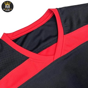 Camiseta profesional con estampado de sublimación de malla y hombro caído, ropa de calle, Camiseta de algodón 100% de malla personalizada de fútbol para hombres, ajuste holgado - Product Image 4