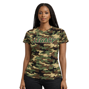 Camo 08 Legacy <b>T</b>-<b>Shirt</b> Greek Sorority Apparel <b>Womens</b> Pink & Green Tee College Sisterhood Stylish Casual Greek Wear Soror Tee - Product Image 5